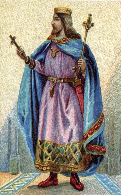 Porträt von Chlodwig, König der Franken (481-511). von French School