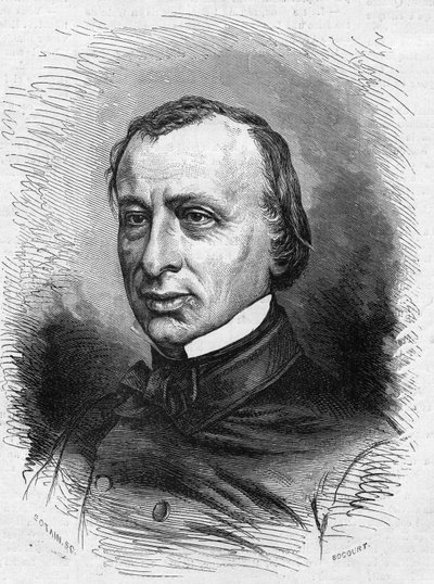 Porträt von Edouard Lefevre de Laboulaye (1811-1883), französischer Anwalt und Politiker. Gravur in „Le Monde Illustré“ Nr. 689 vom 25. Juni von French School