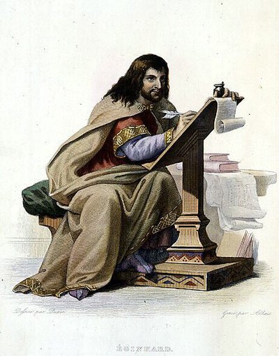 Porträt von Eginhard (Einhard, Einhart, Einard, 775-840), fränkischer Chronist - in „Le Plutarque français“, Ed. Mennechet von French School