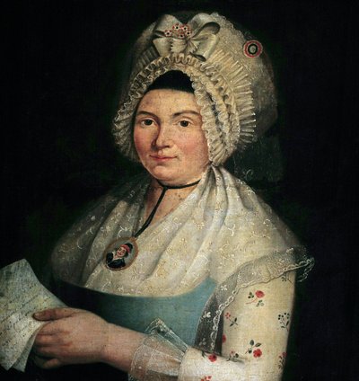 Porträt von Eleonore Duplay, verlobt mit Maximilian Robespierre, in Picarde Porträt von Leonore Duplay genannt „Cornelie“ (1768-1832). Gemälde der französischen Schule des 18. Jahrhunderts. von French School