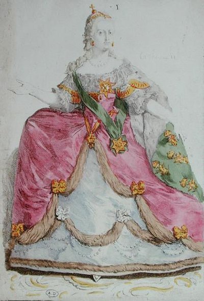 Porträt von Kaiserin Katharina II. (1729-96) die Große von Russland, spätes 18. Jahrhundert von French School