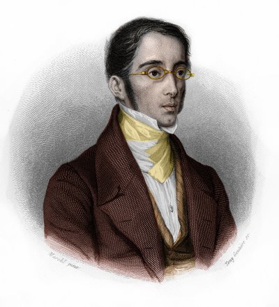 Porträt von Etienne Joseph Louis Garnier-Pages (Garnier Pages) (1801-1841), französischer Politiker. in „LIBRE DES SPEAKERS“ von Louis de Cormenin Timon. 1842. Private Sammlung. von French School