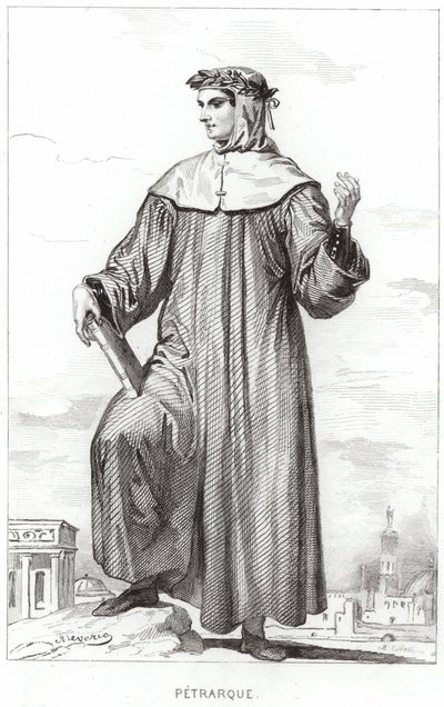 Porträt von Francesco Petrarca von French School