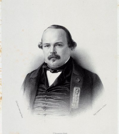 Porträt von Francois Auguste Perrinon (1812-1861), Abgeordneter von Martinique. Gravur des 19. Jahrhunderts. Chartres, Museum der Schönen Künste von French School