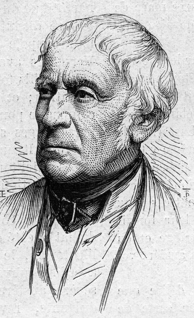Porträt von Francois Guizot (1787-1874), französischer Politiker, Historiker und Akademiker. Gravur in "Le Monde Illustré" Nr. 883 vom 14. März 1874 von French School