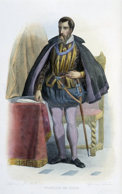 Porträt von Francois de Guise, französischer Generalleutnant (1519-1563) - in „Le Plutarque français“ von French School