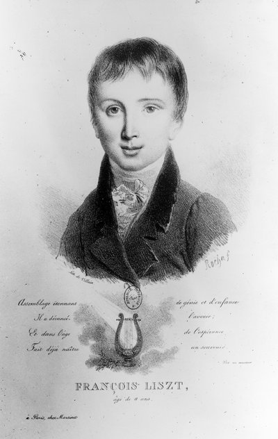 Porträt von Franz Liszt (1811-86) im Alter von 11 Jahren von French School