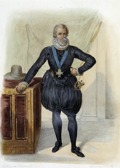 Porträt von Heinrich IV., König von Frankreich (1553-1610) - in „Le Plutarque français“, Ed. Mennechet von French School