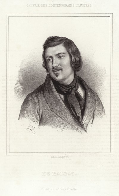 Porträt von Honoré de Balzac von French School