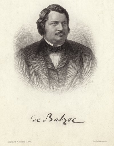 Porträt von Honoré de Balzac von French School