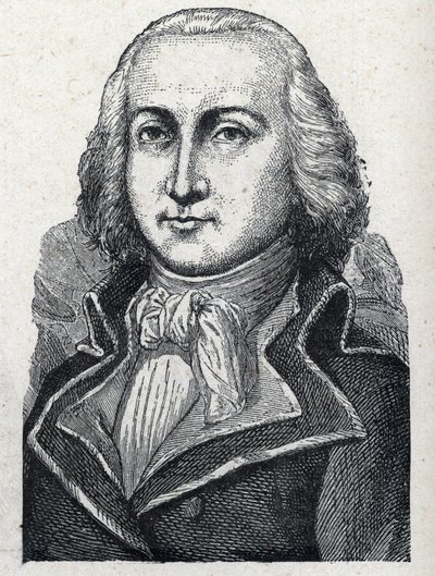 Porträt von Jean Baptiste Cyrus Adelaide de Timbrune de Thiembronne, genannt Valencia, Graf von Valencia und General der Französischen Revolution (1757-1822). Gravur von 1889. Private Sammlung. von French School