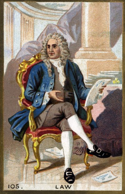 Porträt von John Law (1671-1729). Chromolithographie des späten 19. Jahrhunderts. von French School