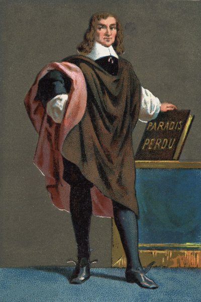 Porträt von John Milton, englischer Dichter und Essayist (1608-1674). von French School