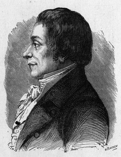 Porträt von Joseph Lakanal (1762 - 1845), französischer Politiker - im „Album der Wissenschaft; berühmte Gelehrte; Große Entdeckungen“ 1896. von French School