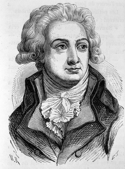 Porträt von Marie Jean Herault de Sechelles (1759-1794), französischer Politiker - in „Die Geschichte Frankreichs“ von Henri Martin von French School