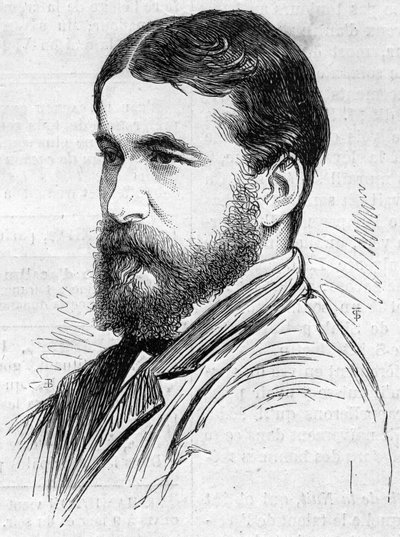 Porträt von Norman Lockyer (1836-1920), englischer Astronom, Entwickler einer Methode zur Beobachtung von Sonnenprotuberanzen. Gravur in „Le Monde Illustré“ Nr. 911 vom 26. September. von French School