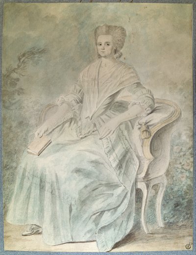 Porträt von Olympe de Gouges (Witwe Aubry, auch bekannt als Marie Gouze) (Madame Aubry) (1748-1793) Feministin, Politikerin und Schriftstellerin. Anonyme Aquarellmalerei. 18. Jahrhundert Paris, Louvre Museum von French School