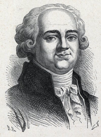 Porträt von Pierre Louis Manuel, französischer Politiker (1751-1793), Abgeordneter der Seine bei der Nationalversammlung. Gravur von 1889. Private Sammlung. von French School