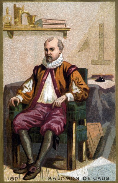 Porträt von Solomon de Caus (1576-1626). Chromolithographie des späten 19. Jahrhunderts. von French School