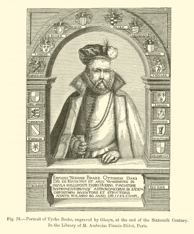 Porträt von Tycho Brahe, graviert von Gheyn, Ende des sechzehnten Jahrhunderts (Gravur) von French School