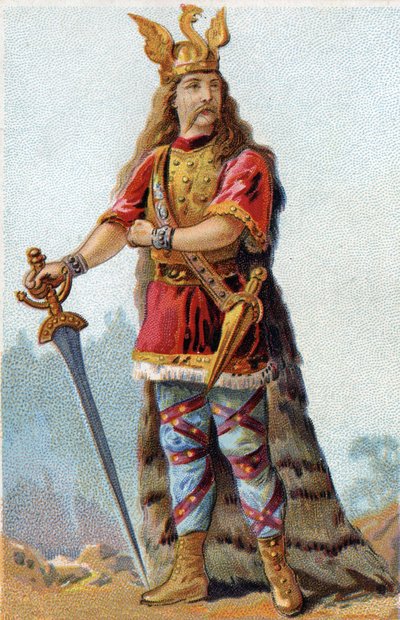 Porträt von Vercingetorix (72-46 v. Chr.), König der Gallier. Chromolithographie um 1890. von French School