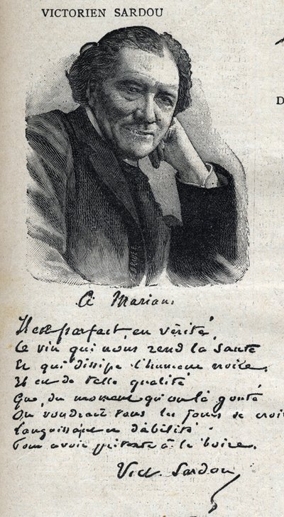 Porträt von Victorian Sardou (1831-1908), Dramatiker, in "Le Petit Parisien" von French School