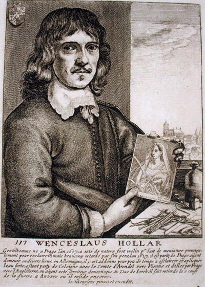 Porträt von Wenceslaus Hollar (1607-77) von French School