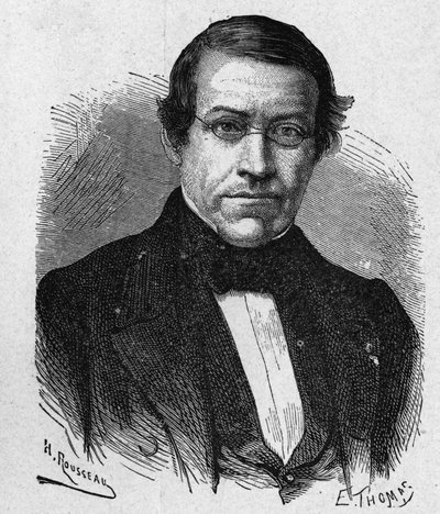 Porträt von Wheatstone (1802 - 1875), Erfinder im Bereich der Telegrafie - im „Album der Wissenschaft; berühmte Wissenschaftler; Große Entdeckungen“ 1896. von French School