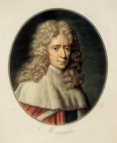 Porträt des französischen Philosophen und Politikers Charles de Secondat, Baron de la Brède et de Montesquieu von French School