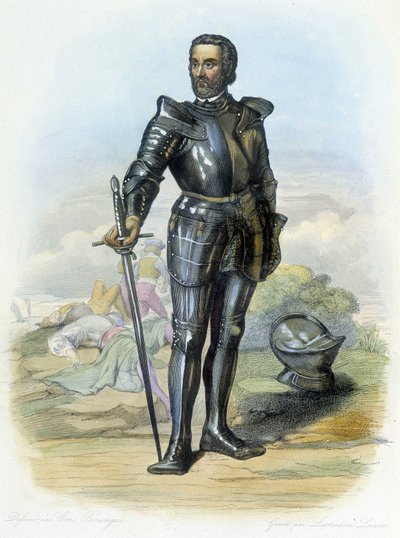 Porträt des Ritters Bayard (1475-1524) - in „Le Plutarch français“, Hrsg. Mennechet von French School