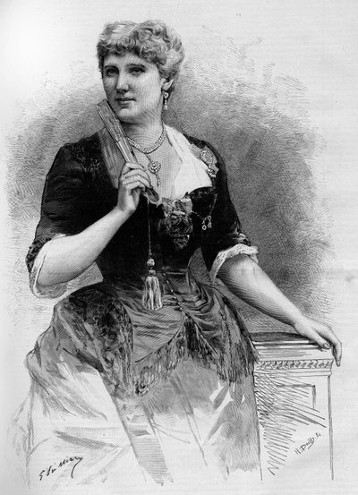 Porträt der schwedischen Sopranistin Christine Nilsson (1843-1921), in der Illustrierten Welt 1887. von French School