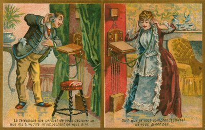 Postkarte mit Telefon von French School