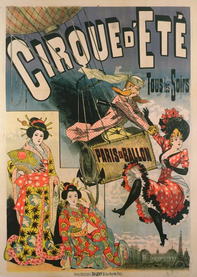 Plakat, das Paris en Ballon im Cirque d