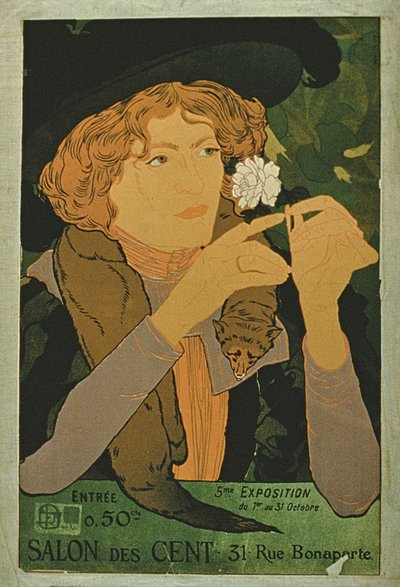 Plakatwerbung für die fünfte Ausstellung des Salon Des Cent, Paris von French School