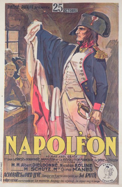 Plakat für den Film Napoleon, geschrieben von Abel Gance von French School
