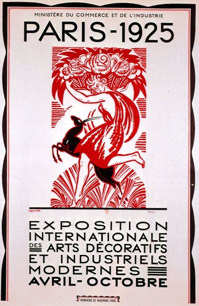 Plakat für die Internationale Ausstellung für moderne dekorative und industrielle Kunst, Paris von French School