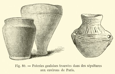 Gallische Töpferwaren, in Gräbern in der Umgebung von Paris gefunden von French School