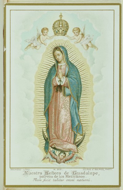 Gebetskarte, die Unsere Liebe Frau von Guadalupe darstellt, um 1900 von French School