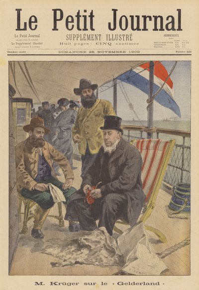 Präsident Kruger von Transvaal segelt ins Exil an Bord des niederländischen Schiffes Gelderland von French School