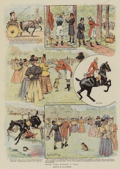 Hochmut kommt vor dem Fall (Chromolithografie) von French School