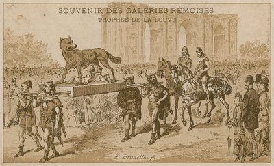 Prozession mit der Trophäe der Wölfin von French School