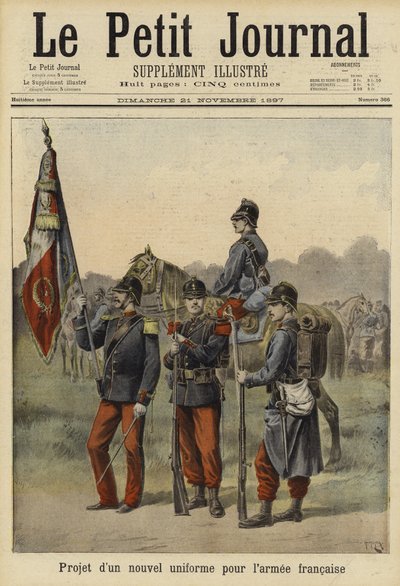Vorgeschlagene neue Uniform für die französische Armee, 1897 von French School