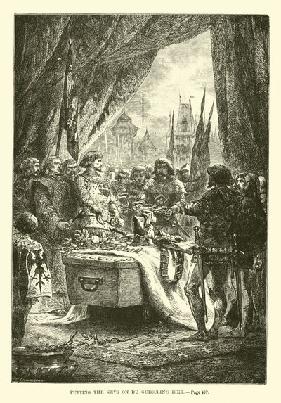 Die Schlüssel auf Du Guesclins Bahre legen von French School