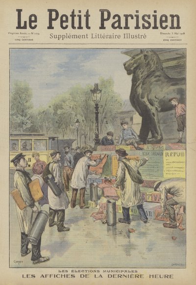 Plakate für die französischen Kommunalwahlen anbringen von French School