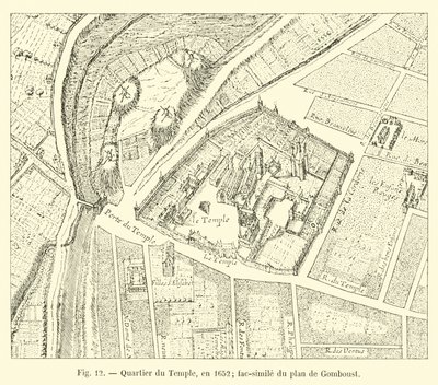 Quartier du Temple, 1652 (Faksimile des Plans von Gomboust) von French School