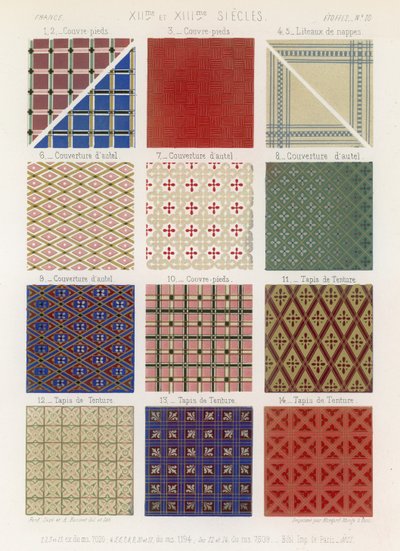 Quilts und Wandteppiche des 12. und 13. Jahrhunderts von French School