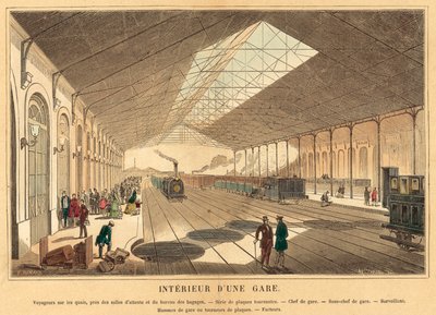 Eisenbahnen (kolorierte Gravur) von French School
