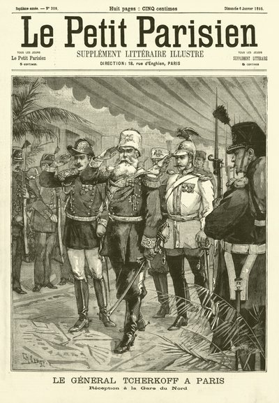 Empfang des russischen Generals Chertkov am Gare du Nord, Paris von French School