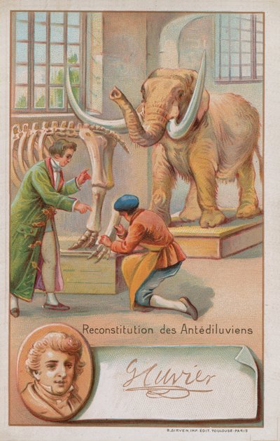Rekonstruktion der antediluvianischen Periode von Georges Cuvier, französischer Naturforscher und Zoologe (1769-1832) von French School