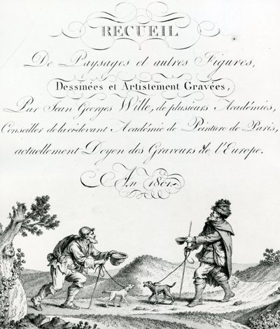 Sammlung von Landschaften und anderen Figuren, gezeichnet und künstlerisch graviert von Johann Georg Wille von French School